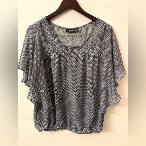 a.n.a Navy and White Patterned Blouse - Picture 1 of 4